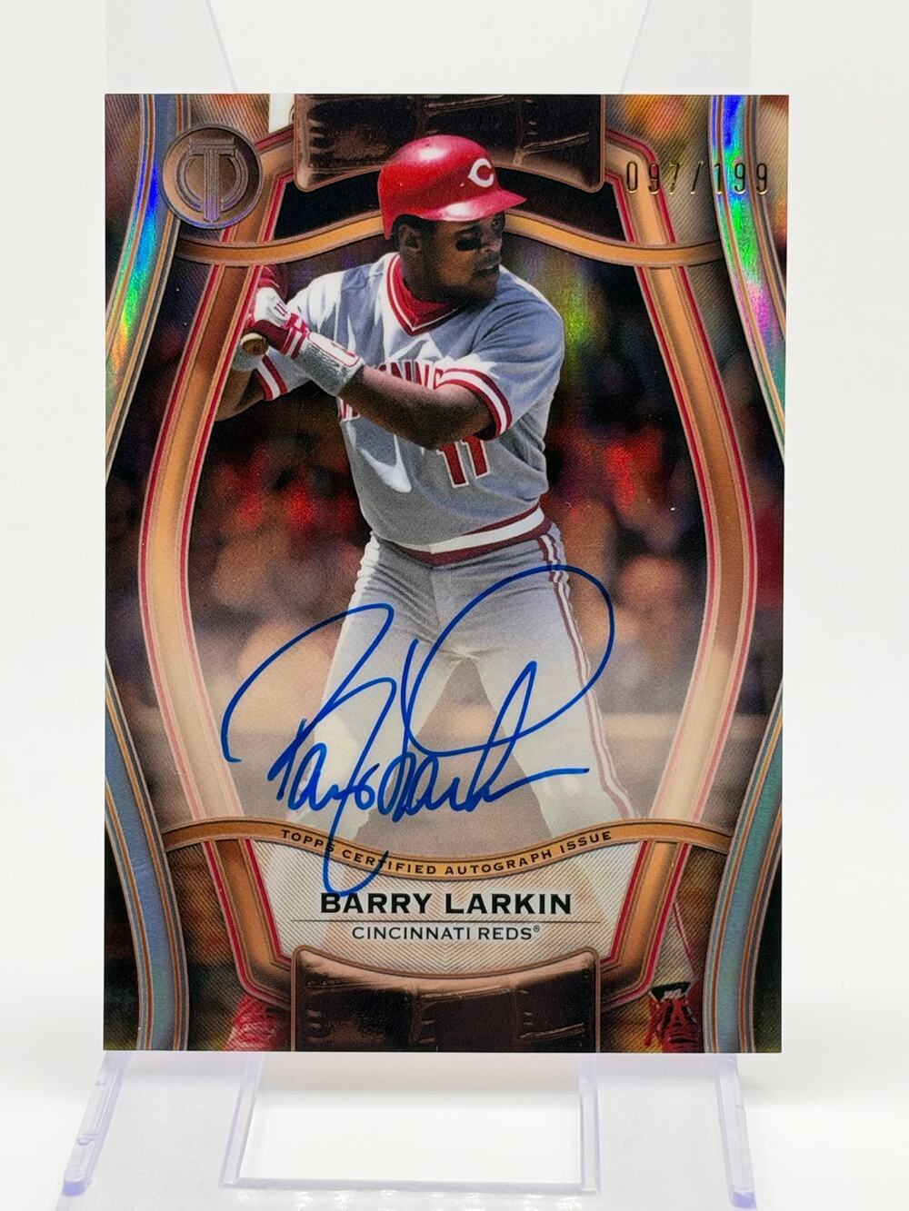 2025 Topps Tribute Barry Larkin Pillars of the Game Silver Auto 97/199 SP Reds